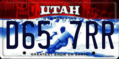 UT license plate D657RR