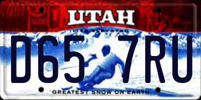 UT license plate D657RU