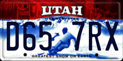 UT license plate D657RX