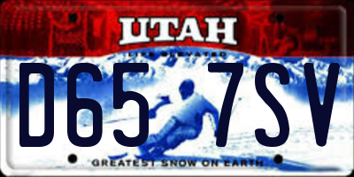 UT license plate D657SV