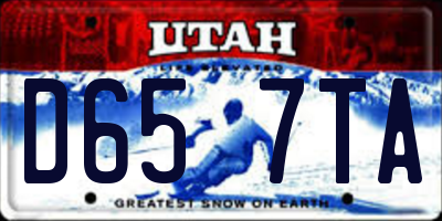 UT license plate D657TA