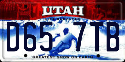 UT license plate D657TB