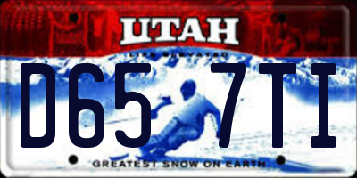 UT license plate D657TI