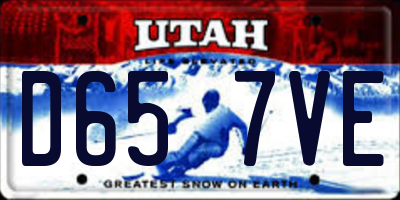 UT license plate D657VE
