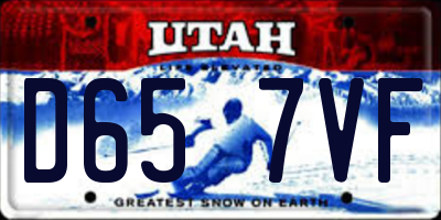 UT license plate D657VF