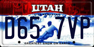 UT license plate D657VP