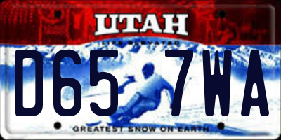 UT license plate D657WA