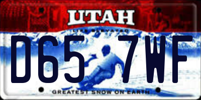 UT license plate D657WF