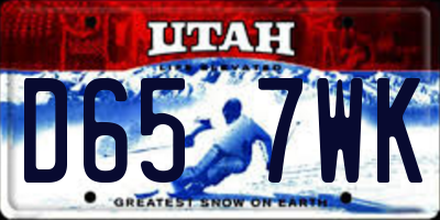UT license plate D657WK