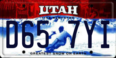 UT license plate D657YI