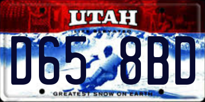 UT license plate D658BD