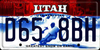UT license plate D658BH