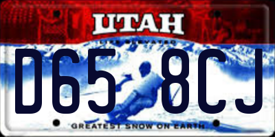 UT license plate D658CJ