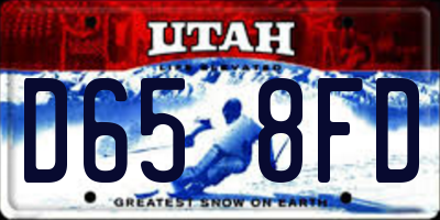 UT license plate D658FD
