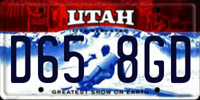 UT license plate D658GD