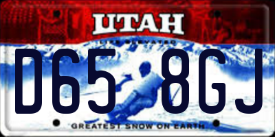 UT license plate D658GJ