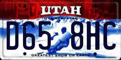 UT license plate D658HC