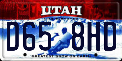UT license plate D658HD