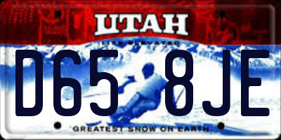 UT license plate D658JE