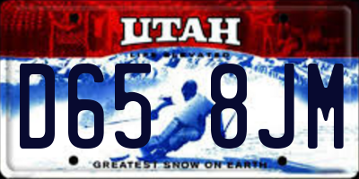 UT license plate D658JM