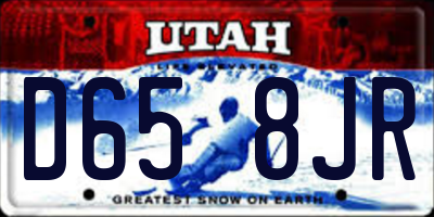 UT license plate D658JR