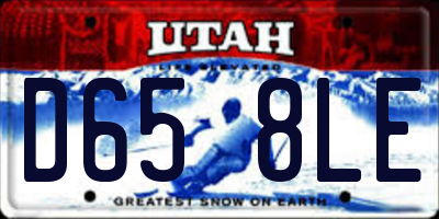 UT license plate D658LE