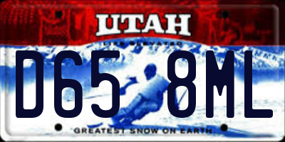 UT license plate D658ML