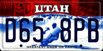 UT license plate D658PB