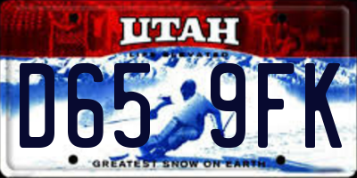 UT license plate D659FK