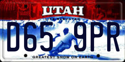 UT license plate D659PR