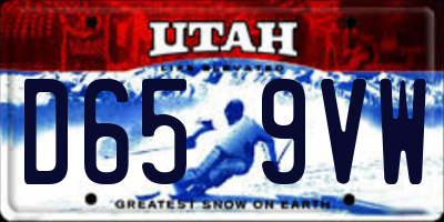 UT license plate D659VW
