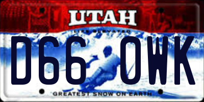 UT license plate D660WK