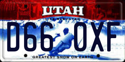 UT license plate D660XF