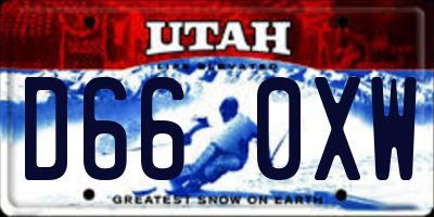 UT license plate D660XW