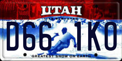 UT license plate D661KO