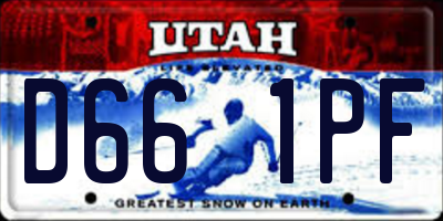 UT license plate D661PF