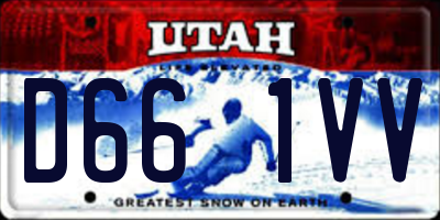 UT license plate D661VV