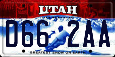 UT license plate D662AA