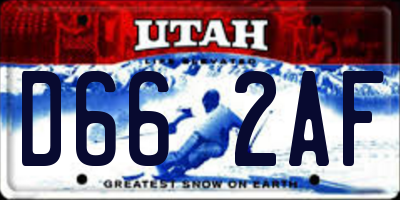 UT license plate D662AF
