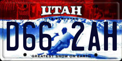 UT license plate D662AH