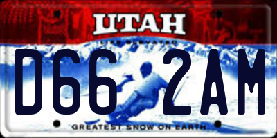 UT license plate D662AM