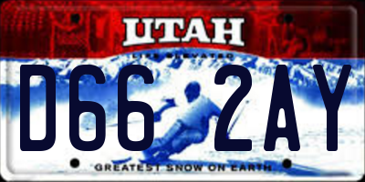UT license plate D662AY