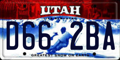 UT license plate D662BA