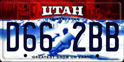 UT license plate D662BB