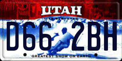UT license plate D662BH