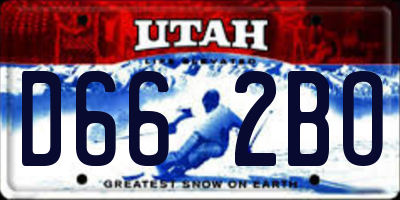 UT license plate D662BO