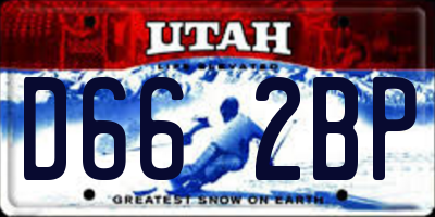 UT license plate D662BP