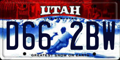 UT license plate D662BW