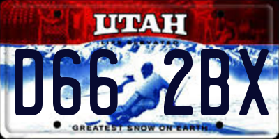 UT license plate D662BX