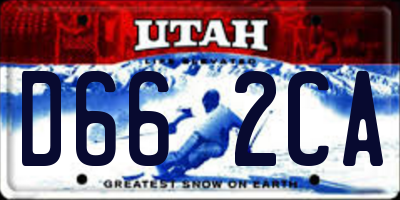 UT license plate D662CA